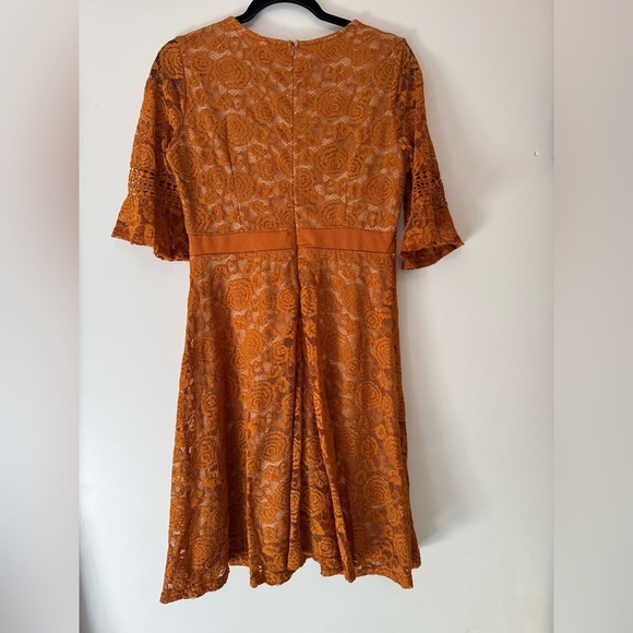 Elegant Orange Lace Dress - Picture 5 of 5